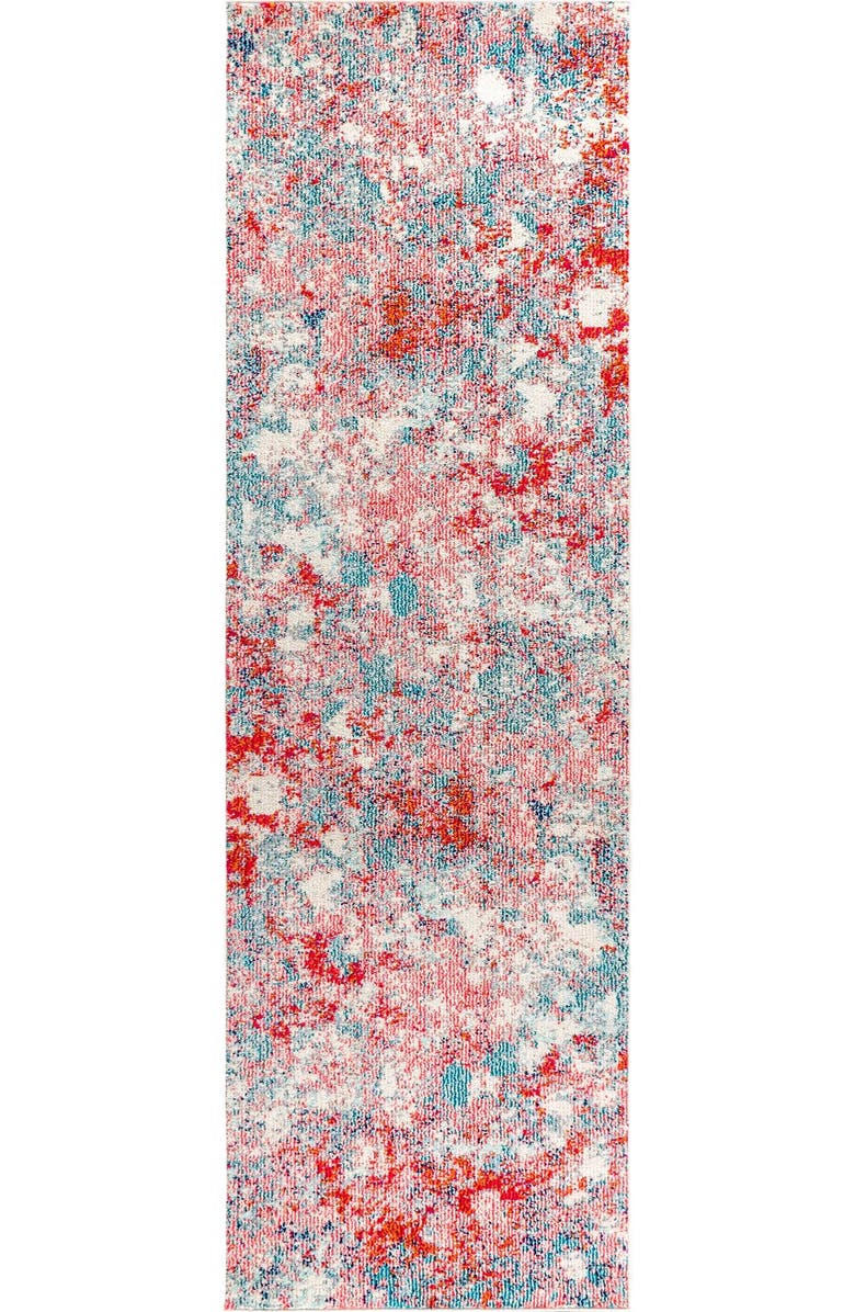 JONATHAN Y Contemporary POP Modern Abstract Area Rug, Alternate, color, Blue/Red