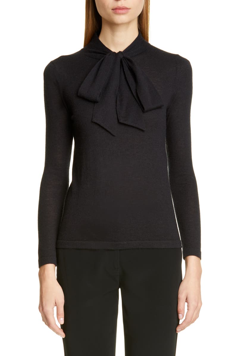 CO Essentials Tie Neck Cashmere Sweater, Main, color,
