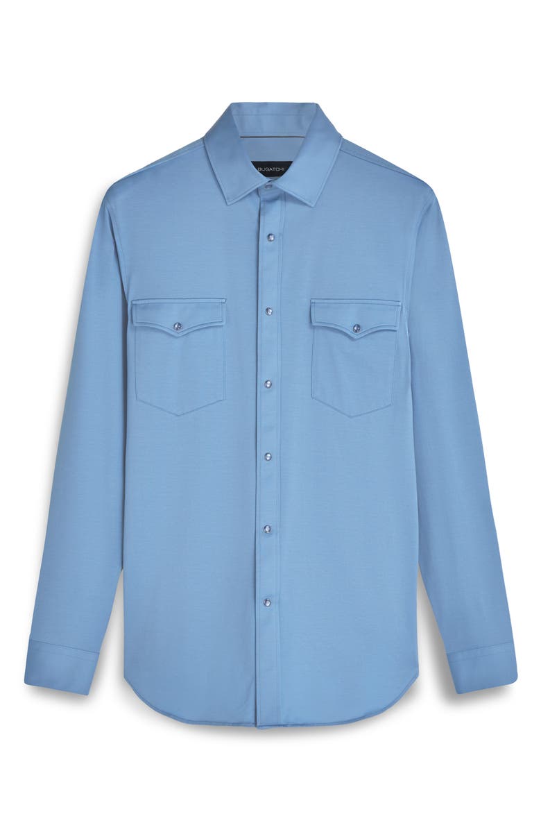 Bugatchi Bill OoohCotton<sup>®</sup> Snap-Up Western Shirt, Alternate, color, Air Blue
