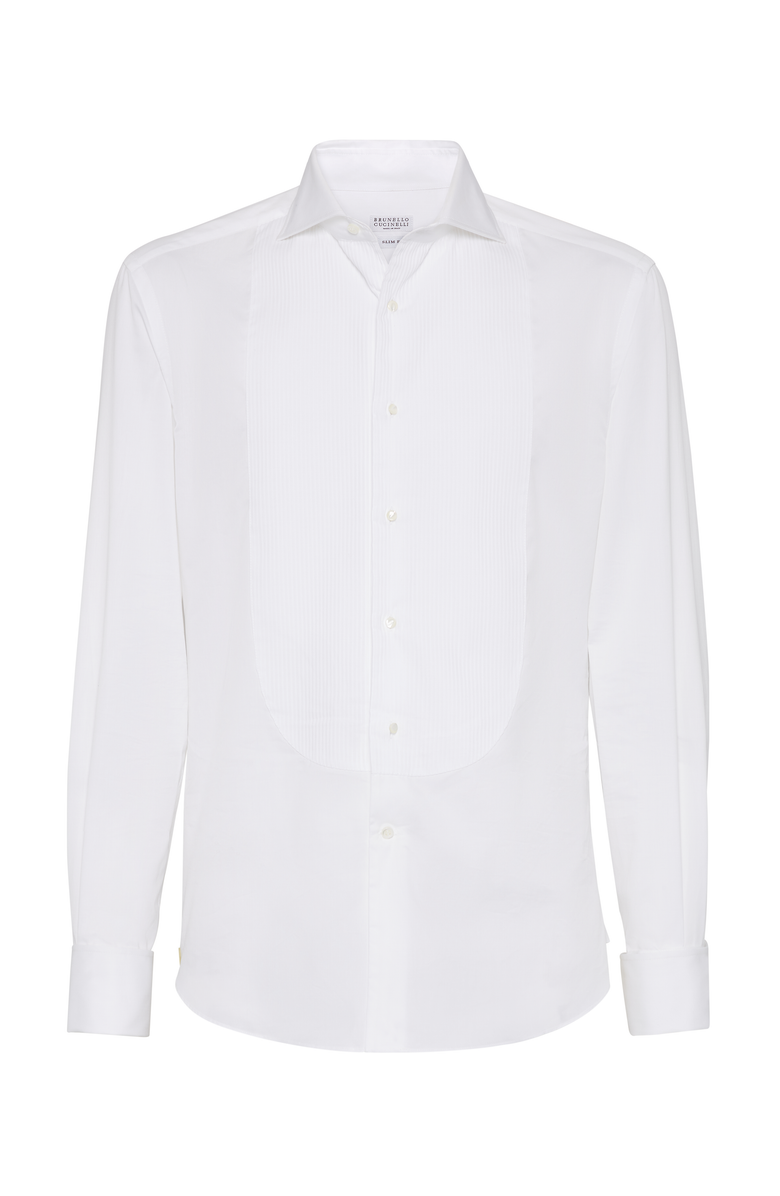 Brunello Cucinelli Tuxedo shirt with pleating, Main, color, 
