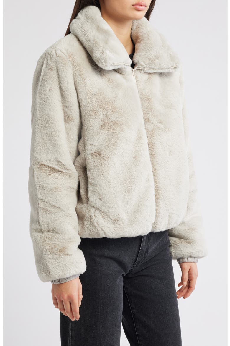 Jeon Water Repellent Reversible Faux Fur Jacket, Alternate, color, RAINY BEIGE