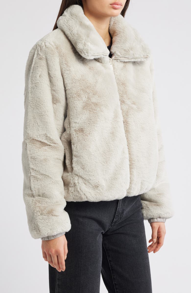 Save The Duck Jeon Water Repellent Reversible Faux Fur Jacket, Alternate, color, Rainy Beige