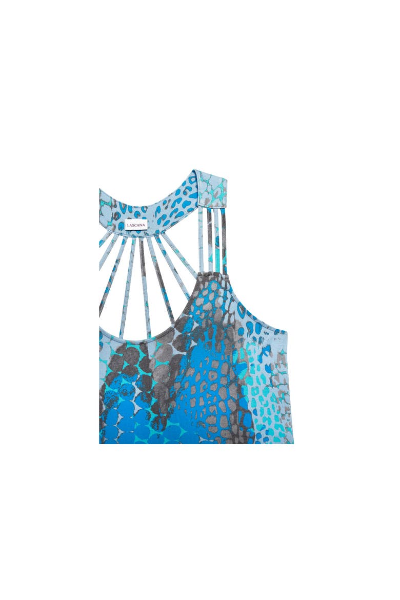 Strappy Detail Dress, Alternate, color, Blue Multi