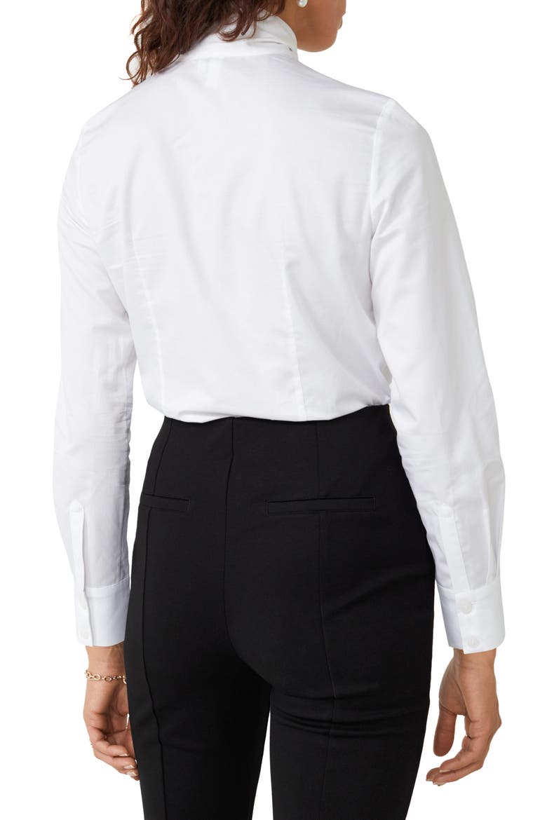 Bow Front Cotton Blouse, Alternate, color, WHITE