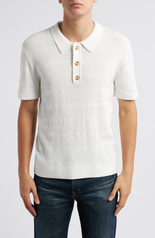 Rails Nathan Cotton Blend Polo Sweater in White 