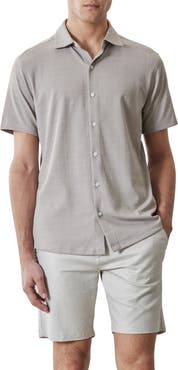 Robert Barakett Sterling Short Sleeve Knit Button-Up Shirt