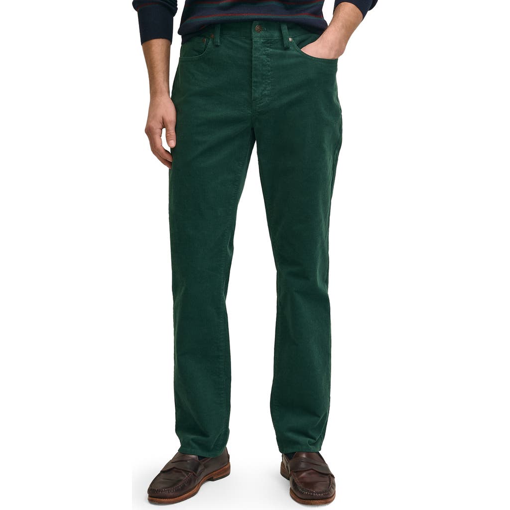 Brooks Brothers Stretch Cotton Corduroy Five Pocket Pants In Green