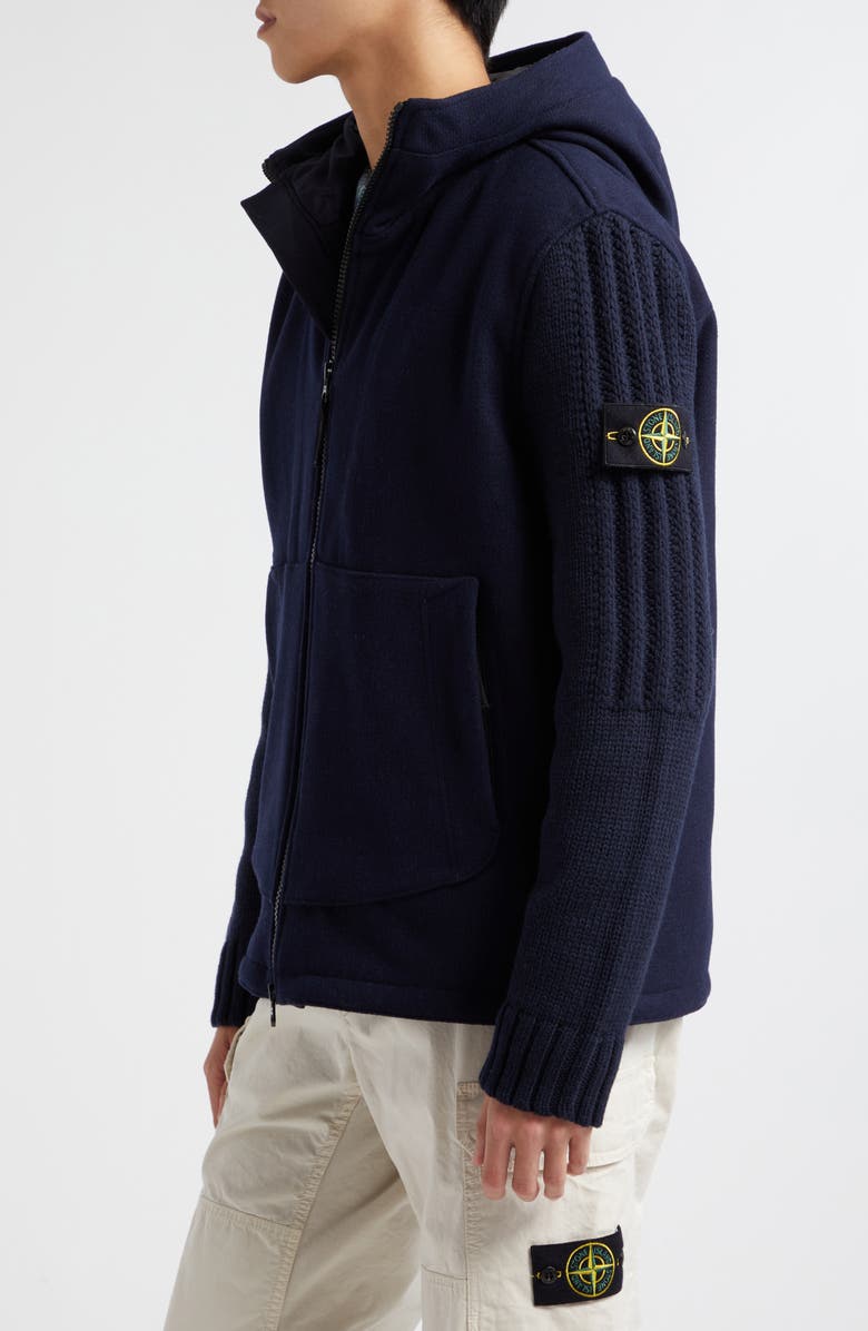 Stone Island Panno Speciale Hooded Wool Blend Jacket, Alternate, color,