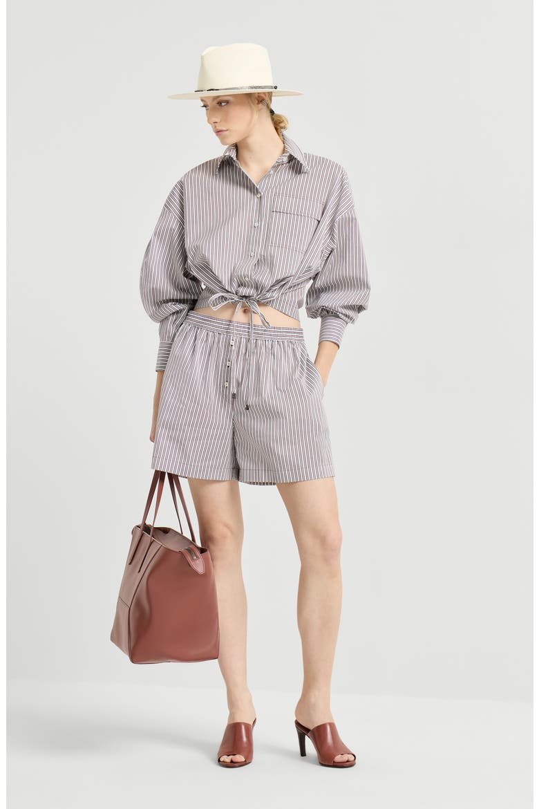Striped poplin shirt, Alternate, color, Bordeaux