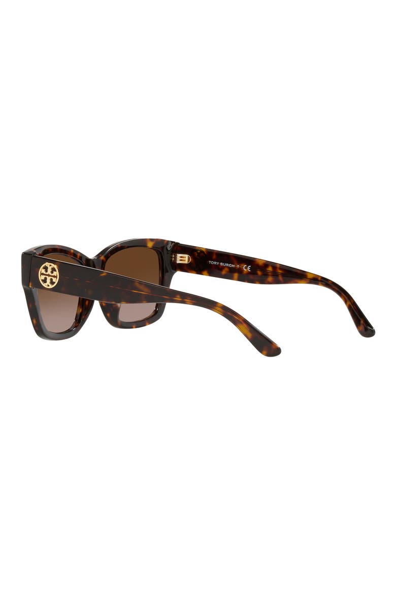 53mm Gradient Rectangular Sunglasses, Alternate, color, DARK TORT