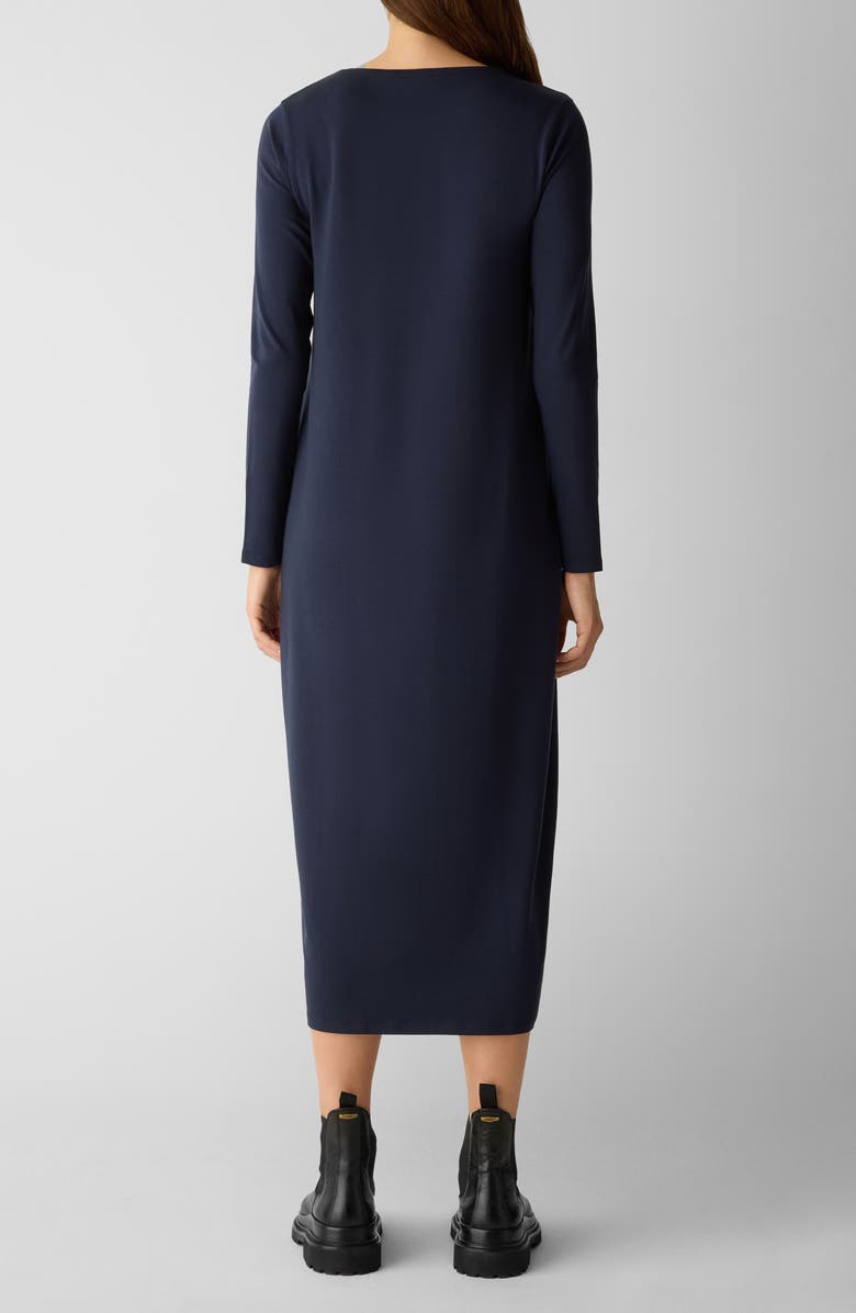 Eileen Fisher Long Sleeve Maxi Dress, Alternate, color, Ink