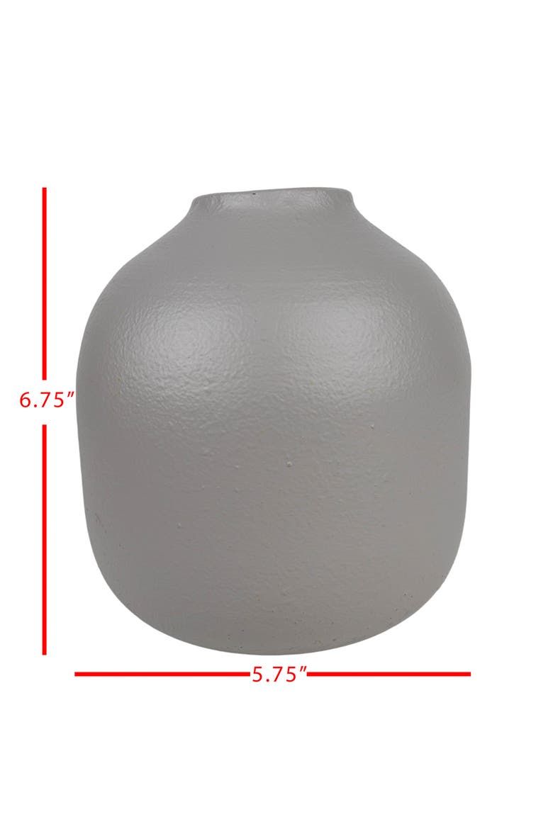 Textured Vase Gray Metal, Alternate, color, Gray