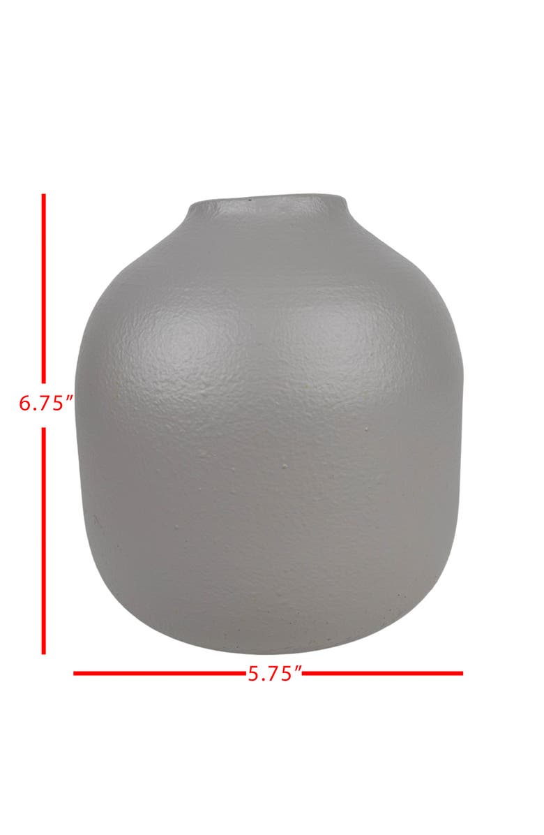 Foreside Home and Garden Textured Vase Gray Metal, Alternate, color, Gray