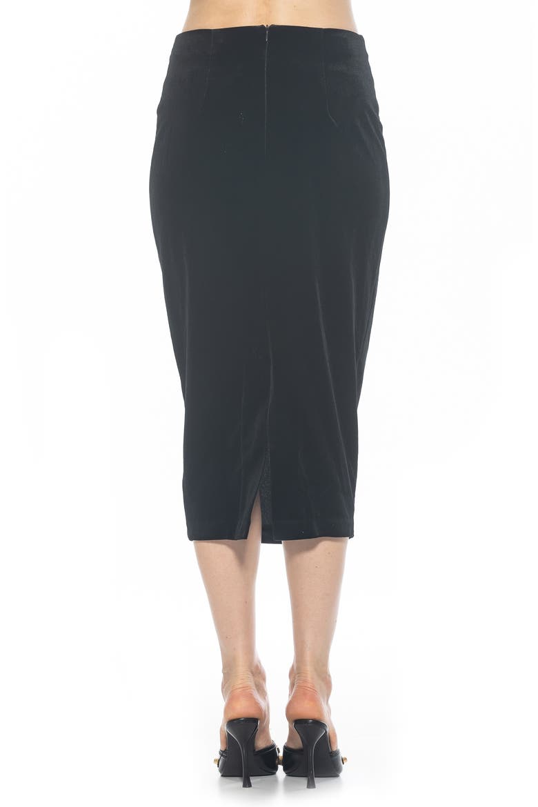 Jayden Velvet Midi Skirt, Alternate, color, BLACK