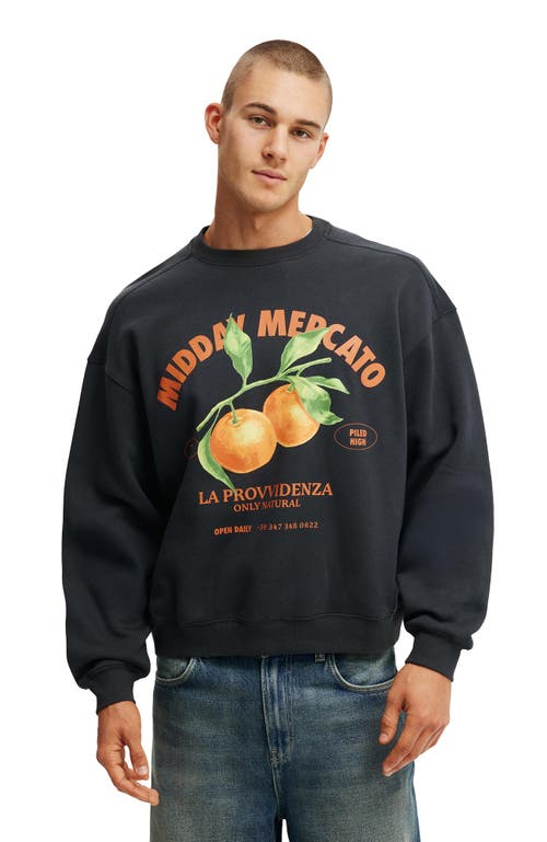 COTTON ON BOX FIT GRAPHIC CREW SWEATER
