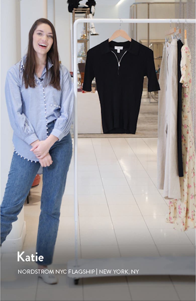 Half Zip Rib Silk Blend Polo, sales video thumbnail