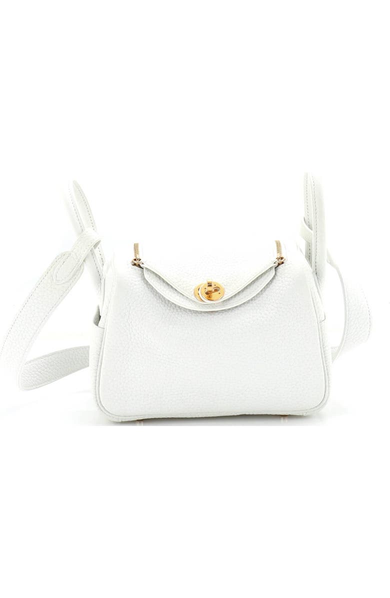 Pre-Owned Hermes Lindy Bag Clemence Mini, Main, color, New White