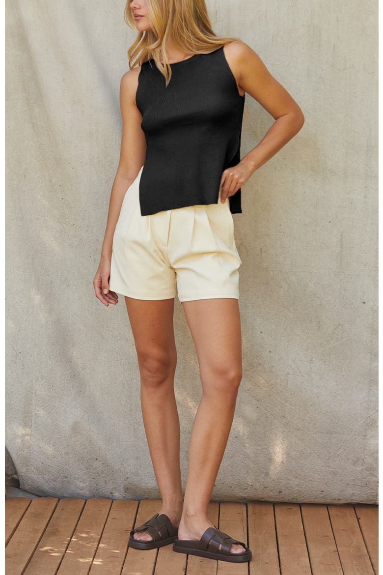 Side Slit Sleeveless Knit Top, Alternate, color, Black