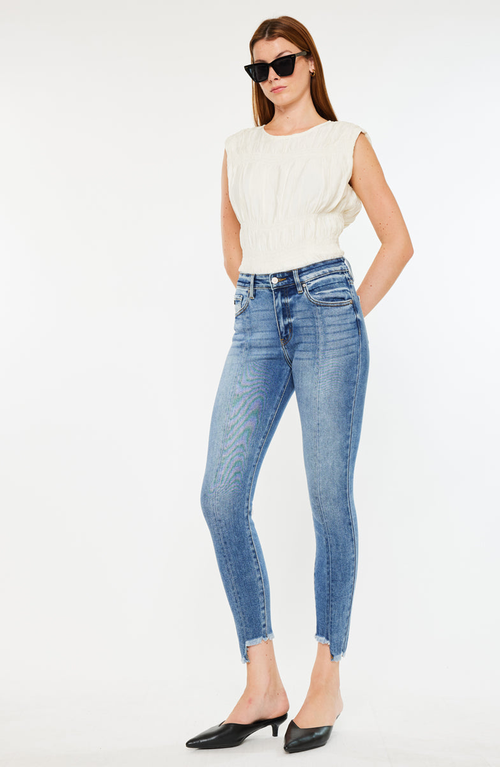 Kancan Lucy High Rise Ankle Skinny Jeans In Blue