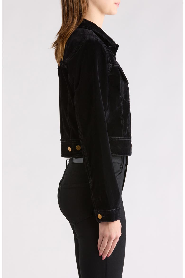 Chantal Crop Jacket, Alternate, color, ONYX RICH VELVET