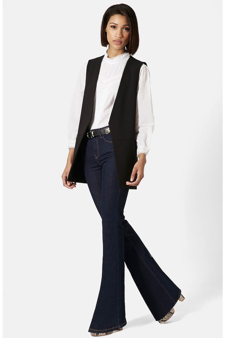 'Molly' Longline Vest, Alternate, color, BLACK