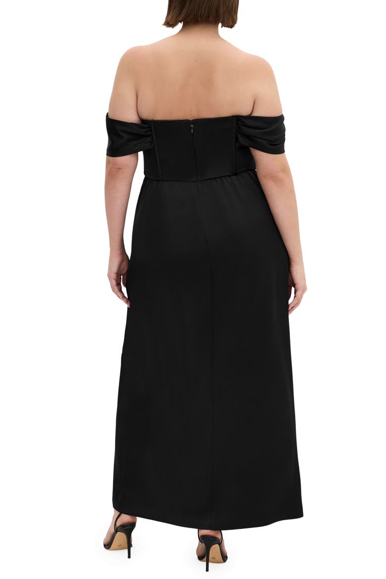 Forbidden Off the Shoulder Maxi Dress, Alternate, color, BLACK