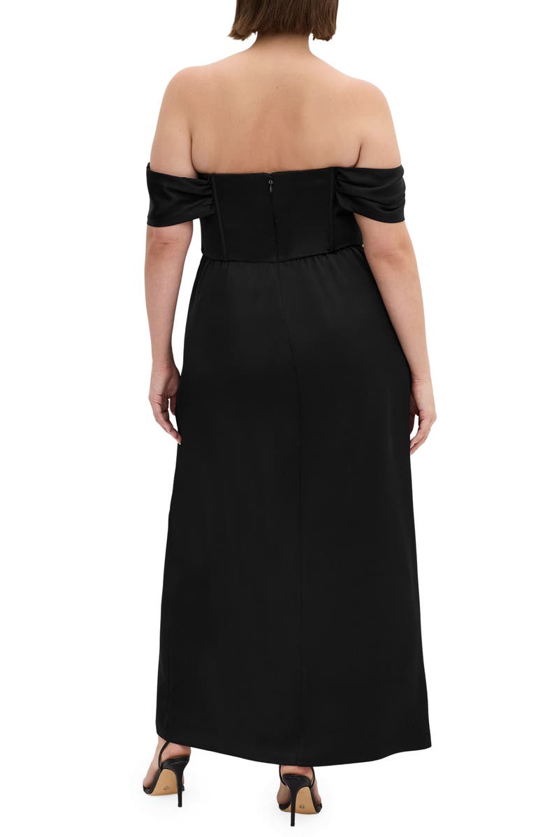 City Chic Forbidden Off the Shoulder Maxi Dress, Alternate, color, Black