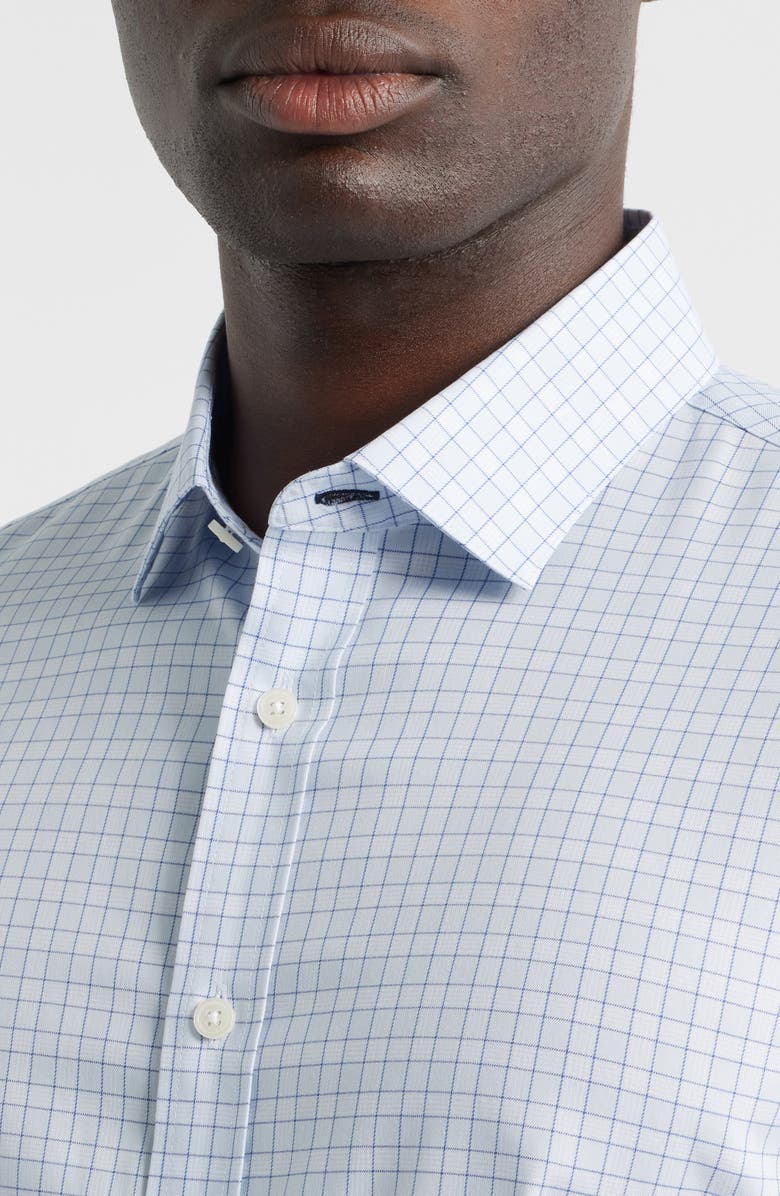 Mizzen+Main Hilton Open Check Cotton Blend Button-Up Shirt, Alternate, color, Sky Cooper Plaid