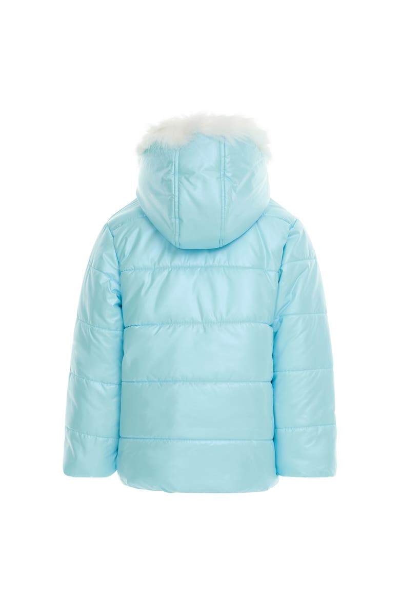 Frozen Faux Fur Hooded Puffer Coat, Alternate, color, Light Blue Anna Elsa