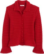 Madewell Pointelle Knit Peplum Cotton Cardigan