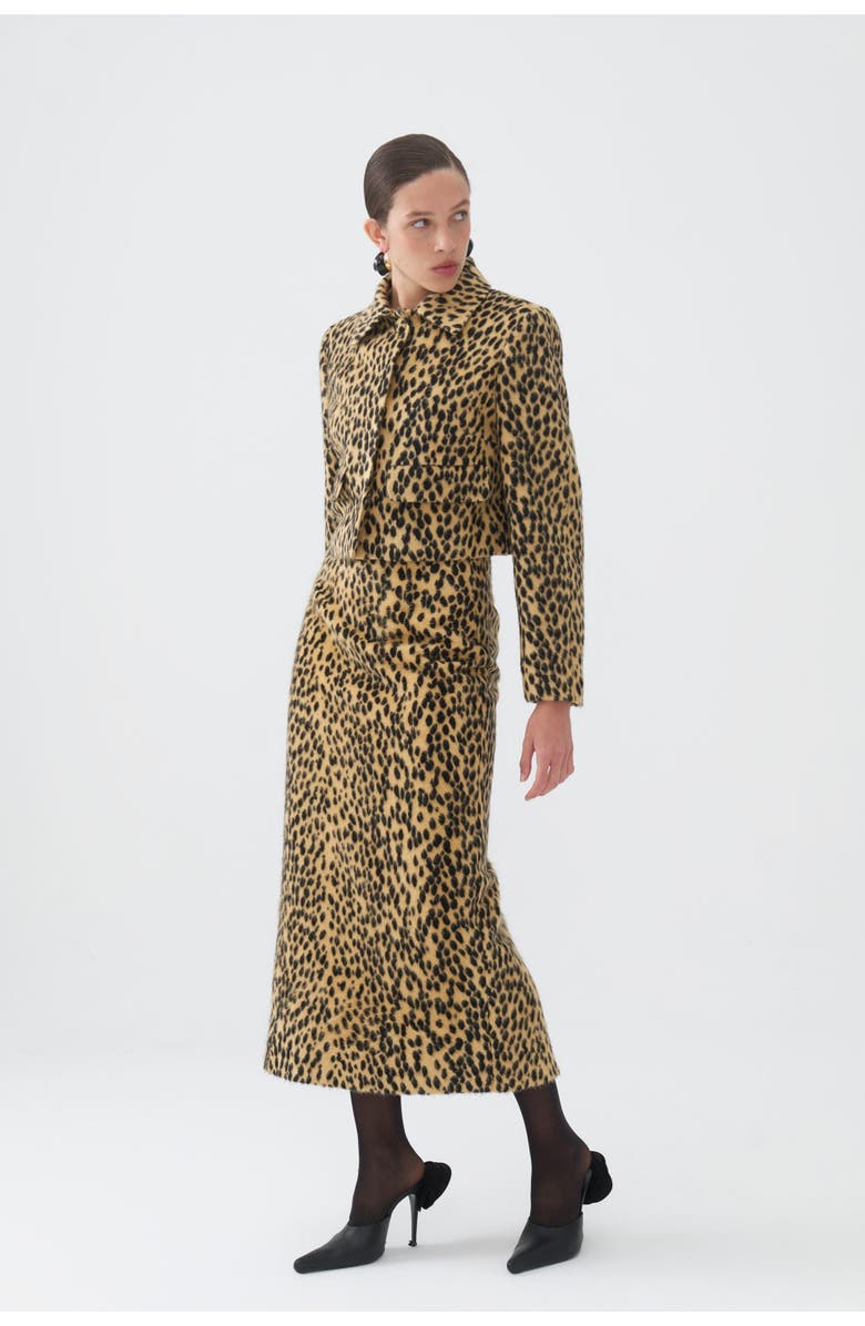 Nocturne Leopard Print Crop Jacket, Alternate, color, 