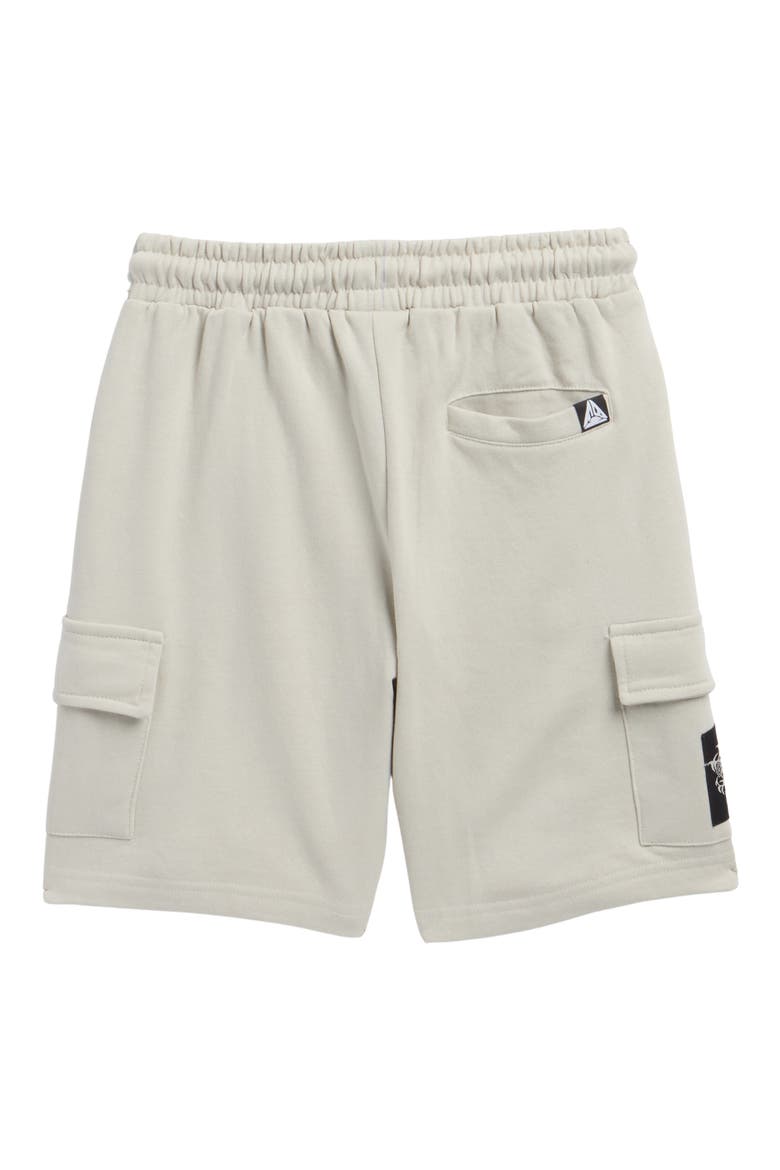 Kids' Gideon Fleece Cargo Shorts, Alternate, color, OYSTER MUSHROOM/ WORLDWIDE