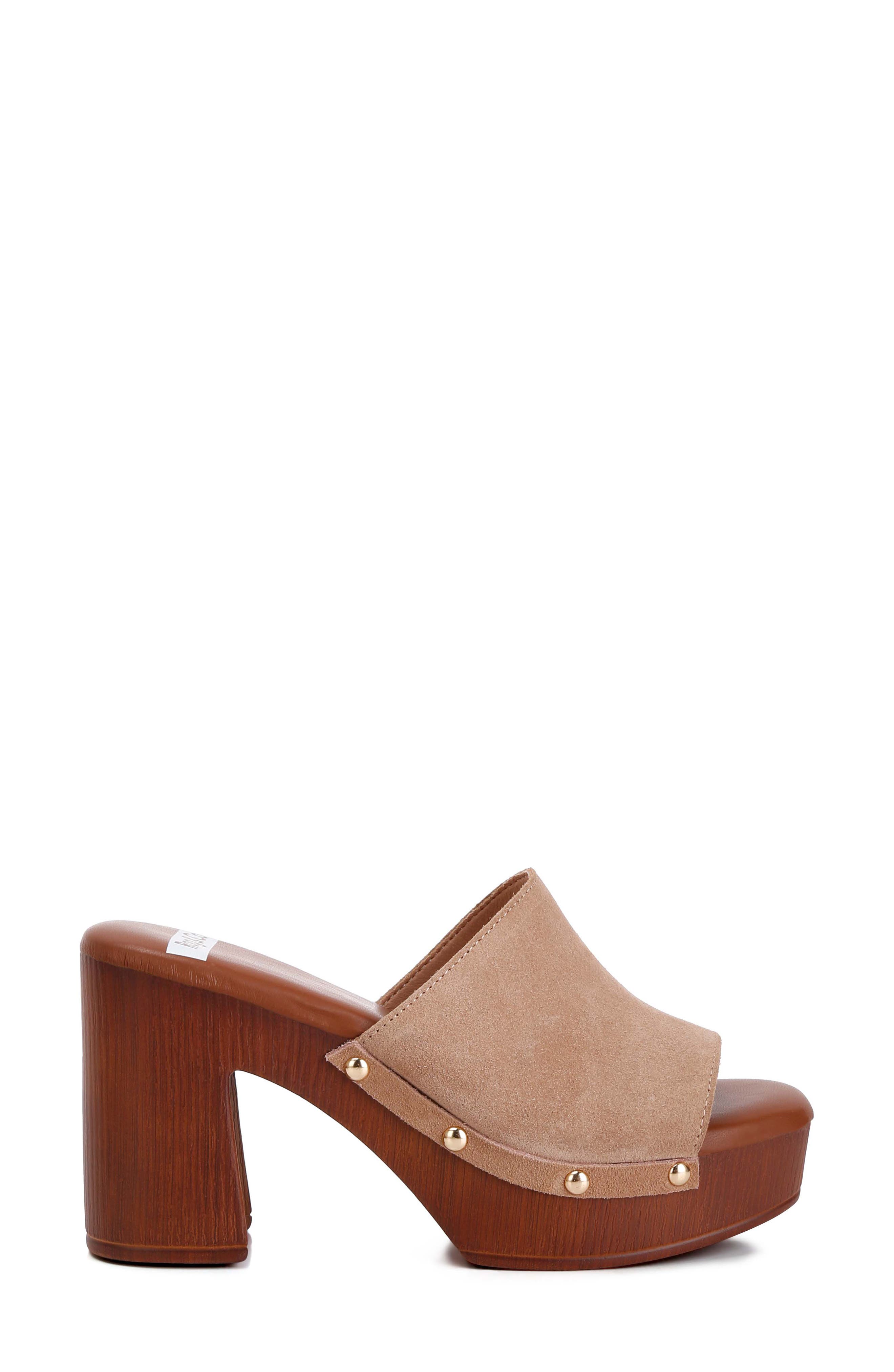 Cartera Suede Stud Mule, Alternate, color, TAN