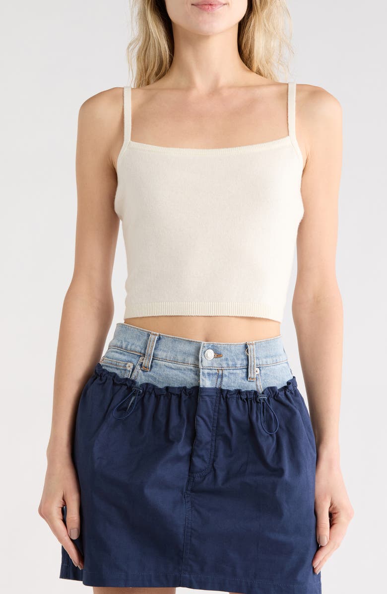 Simkhai Vance Cashmere Crop Camisole, Main, color, Ivory