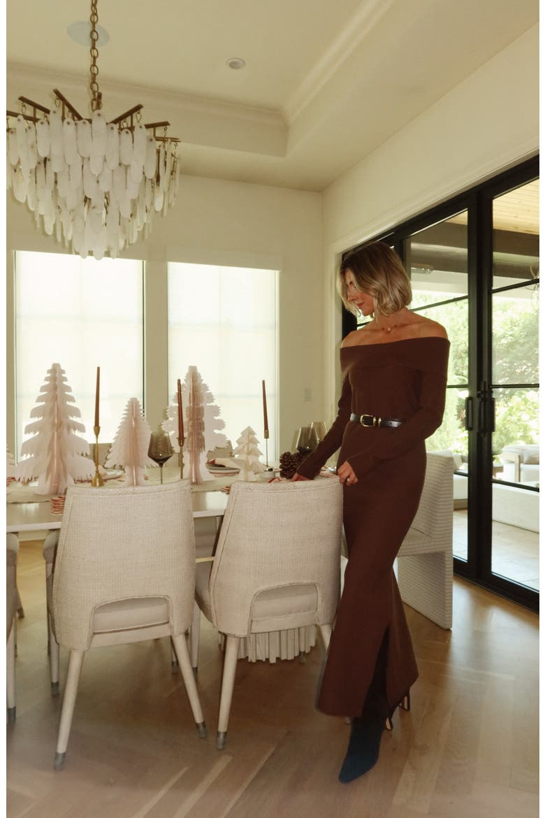 x @cellajaneblog Over the Shoulder Sweater Dress, Alternate, color, TRUFFLE