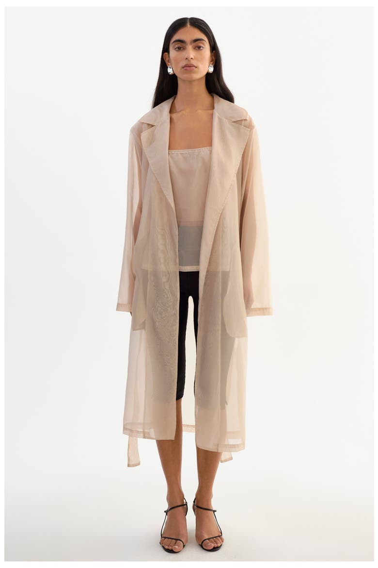 Talise | Long Sheer Coat, Alternate, color, Beige