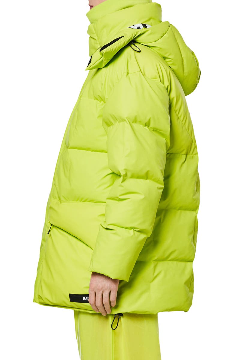 Rains Block Waterproof Puffer Jacket, Alternate, color, 40 Digital Lime