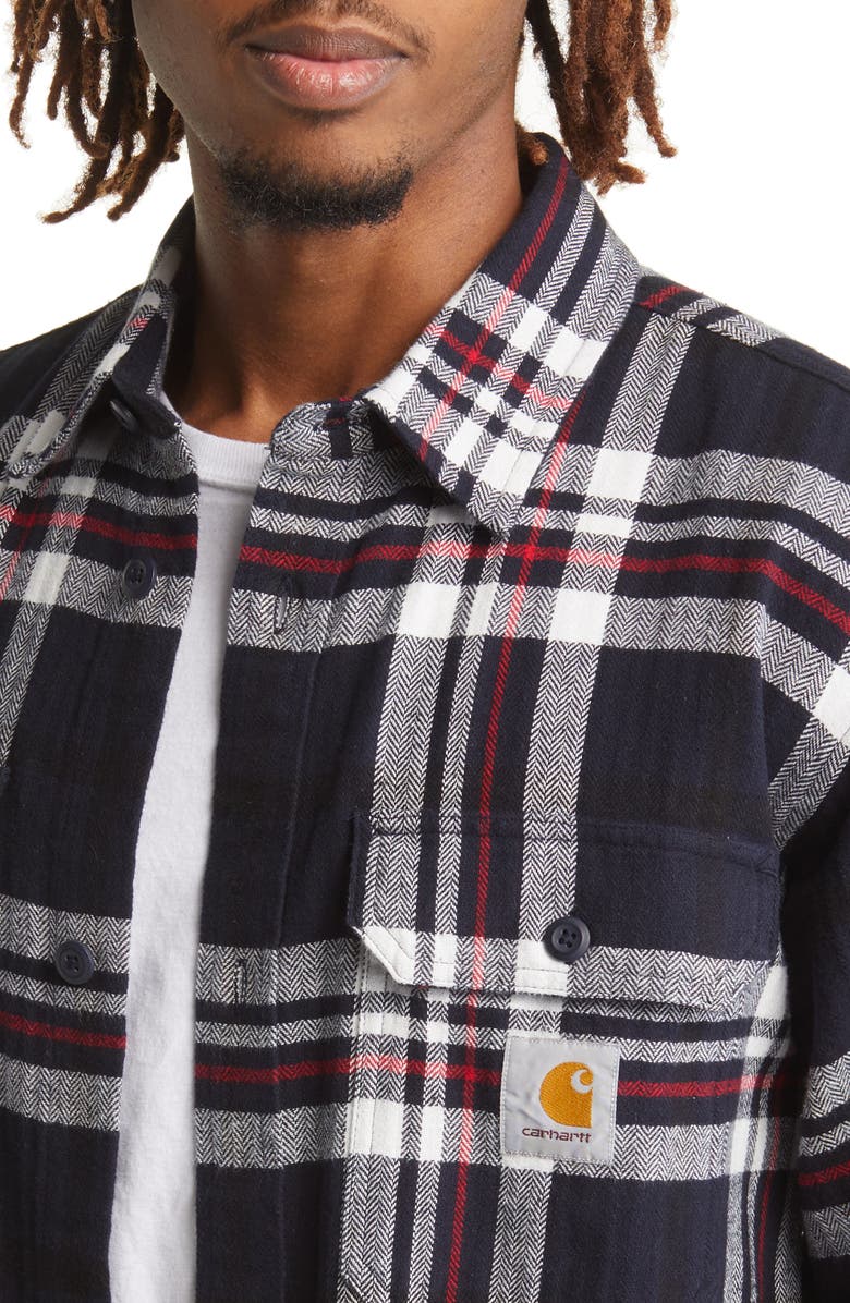 Carhartt Work In Progress Wallace Plaid Flannel Button-Up Shirt, Alternate, color,