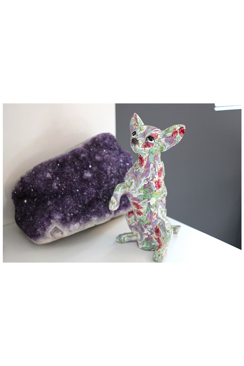 Retro Flower Standing Chihuahua Statue, Alternate, color, MULTI-COLOR