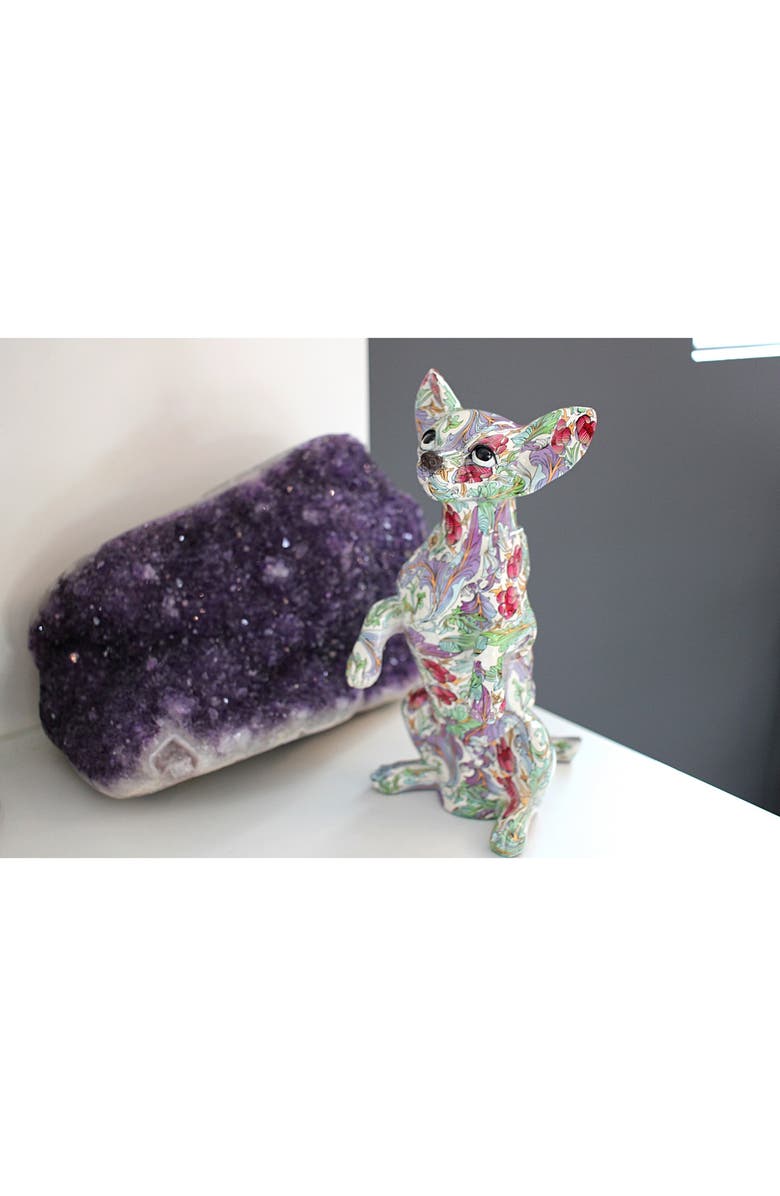 INTERIOR ILLUSIONS Retro Flower Standing Chihuahua Statue, Alternate, color, Multi-Color