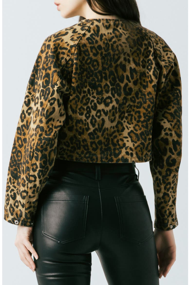Crop Leopard Print Denim Jacket, Alternate, color, HEAR ME ROAR
