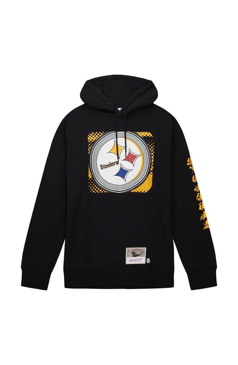 Mitchell & Ness Men's Mitchell & Ness Black Pittsburgh Steelers Gridiron Classics Big Face 7.0 Pullover Hoodie, Alternate, color, Black