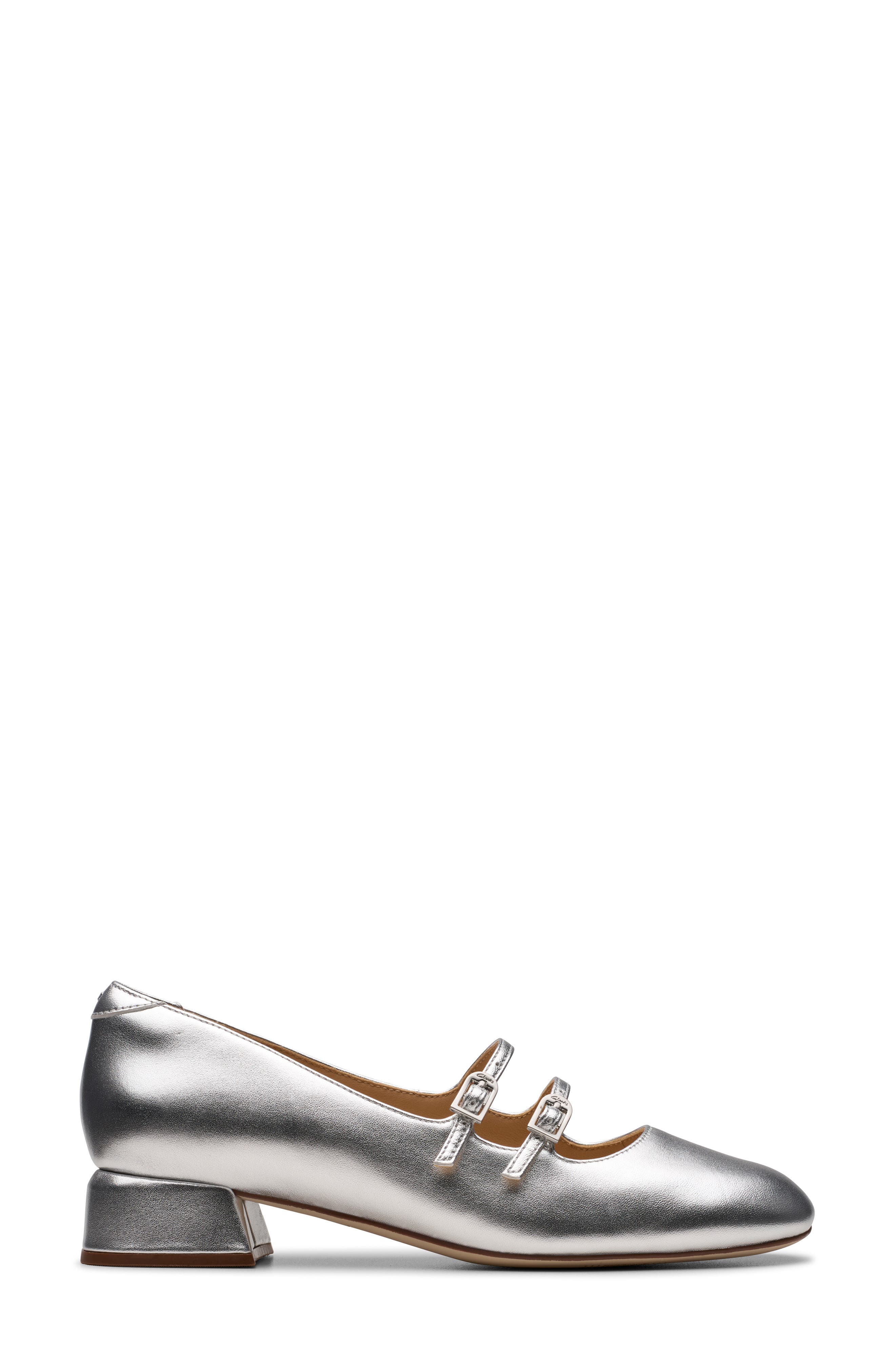 Clarks<sup>®</sup> Daiss Shine Mary Jane Pump, Alternate, color, Silver Leather