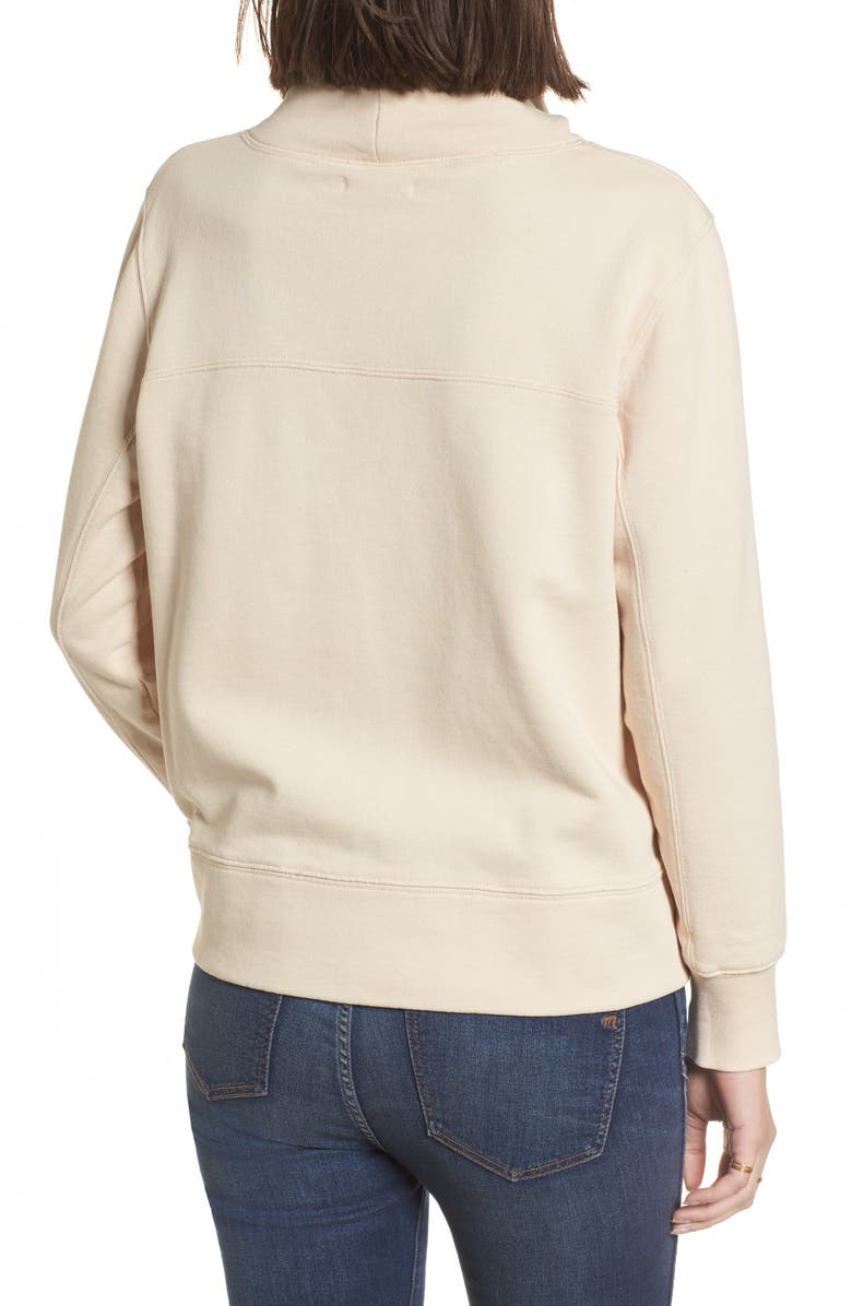 Madewell Garment Dyed Funnel Neck Sweatshirt, Alternate, color, 