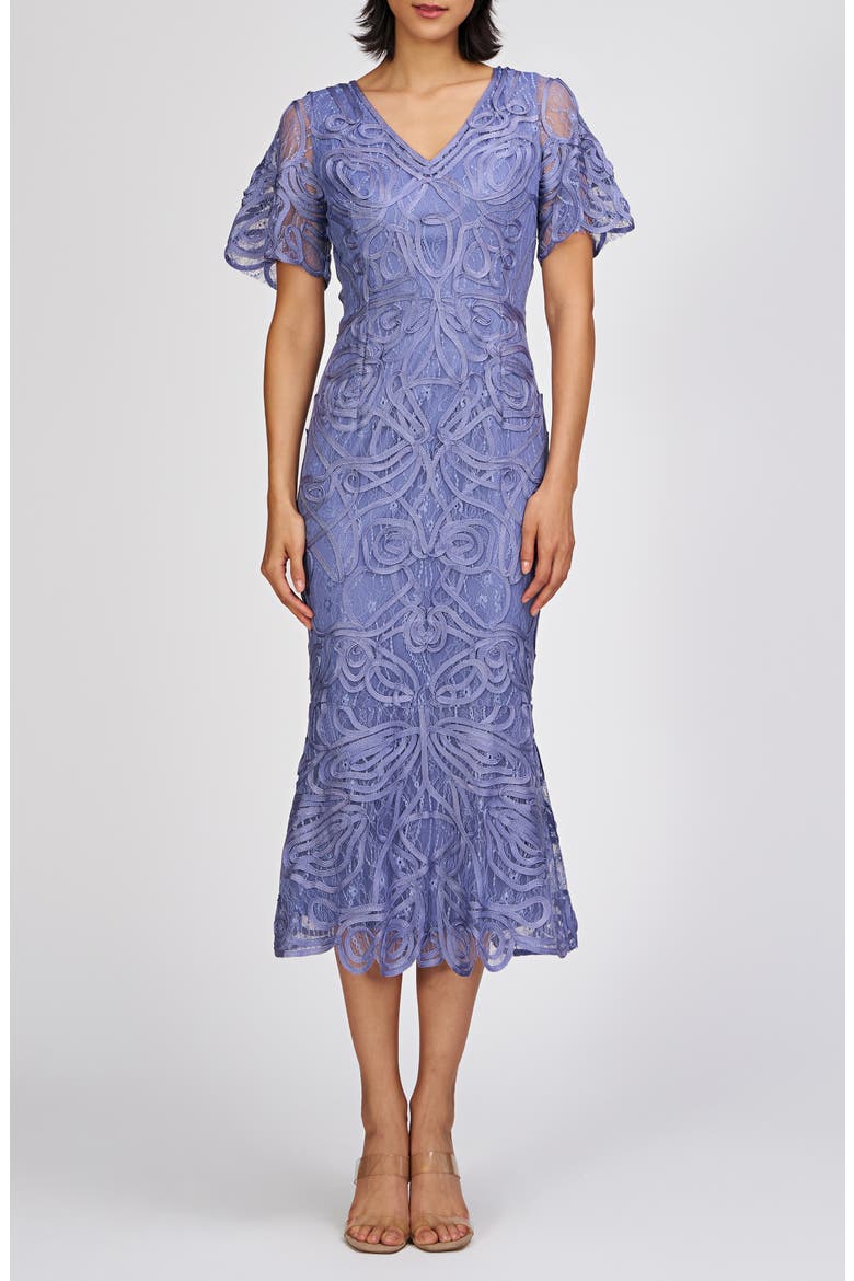 Camila Soutache Cocktail Dress, Main, color, BLEACHED DENIM