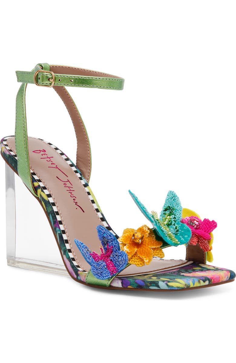 Betsey Johnson Apolo Ankle Strap Wedge Sandal, Main, color,