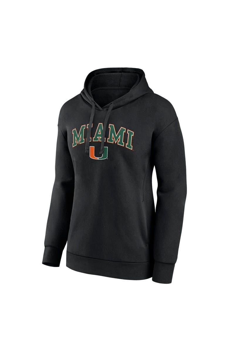 FANATICS Women's Fanatics Branded Black Miami Hurricanes Evergreen Campus Pullover Hoodie, Alternate, color, 