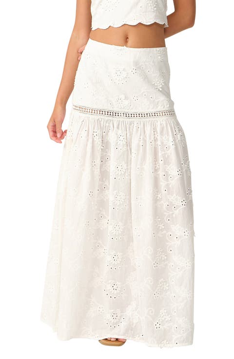 Haven Eyelet Cotton & Linen Cover-Up Skirt