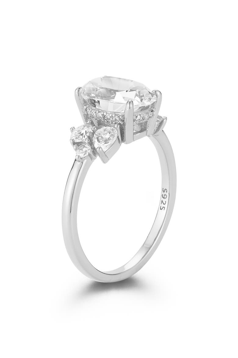 Moissanite Round Ring, Alternate, color, SILVER