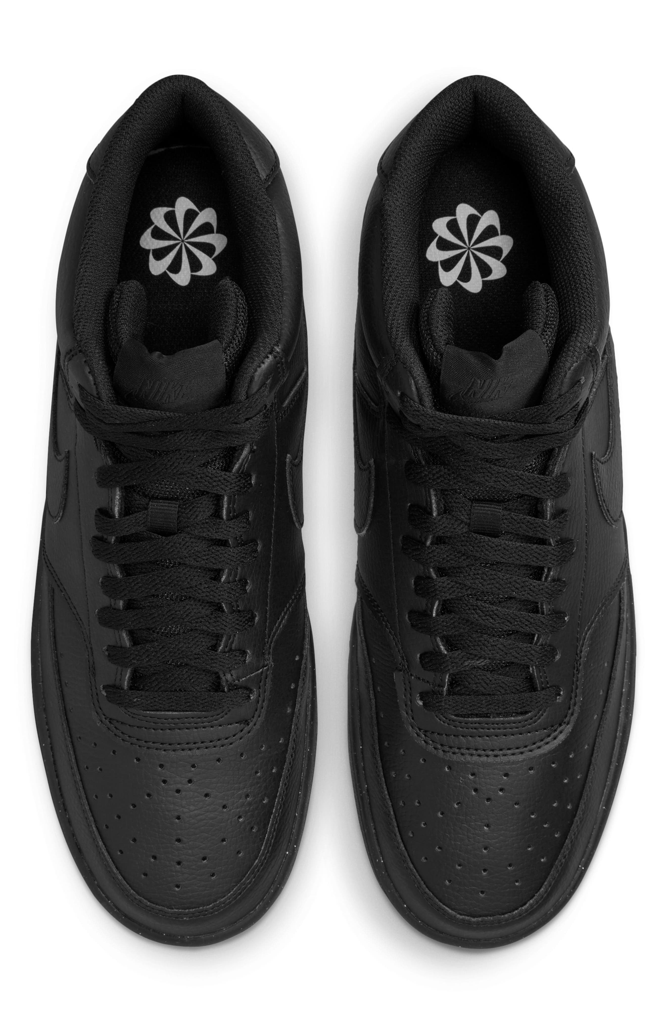 Court Vision Mid Next Nature Mid Top Sneaker, Alternate, color, BLACK/ BLACK/ BLACK